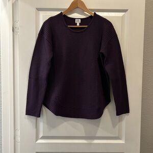 dressbarn Purple Crewneck Sweater with Long Sleeves